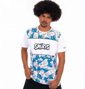 Camiseta Gangster Estampa Smurfs
