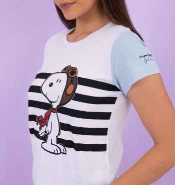 Camiseta Babylook Snoopy Aviador