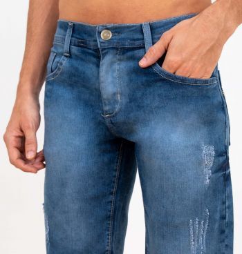 Bermuda Jeans Detalhe Bolso