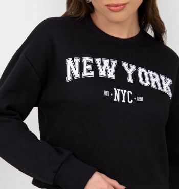 Blusão Moletom Peluciado New York