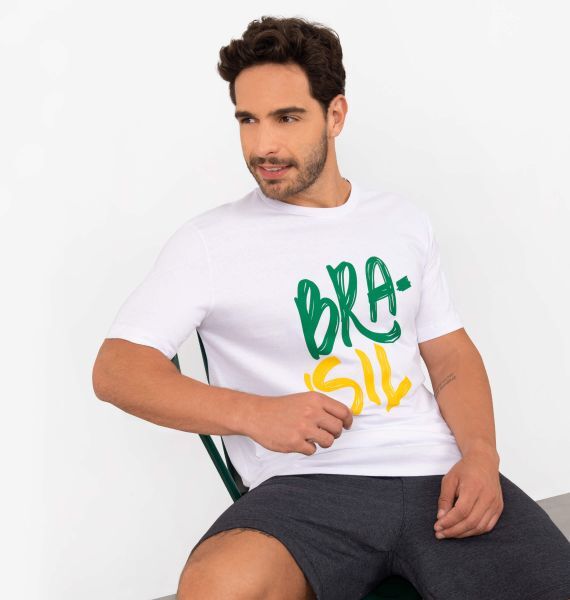 Camiseta Com Estampa Duo Color Do Brasil