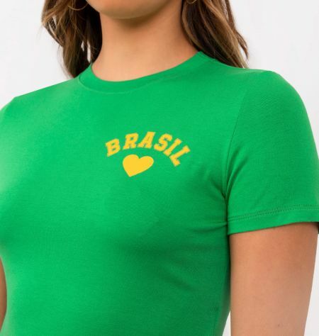 Blusa Cropped Brasão Brasil
