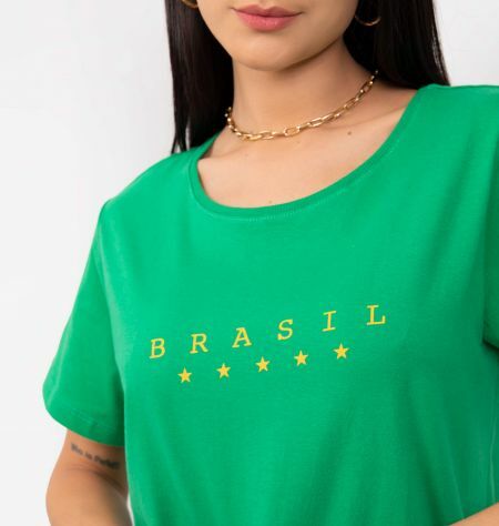 T-Shirt Manga Curta Brasil