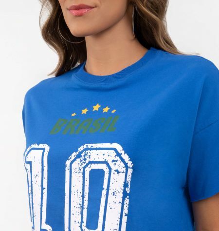 T-Shirt Cropped Brasil Número 10