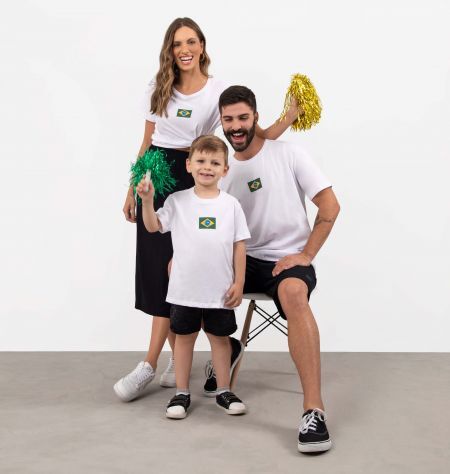 Camiseta Infantil Bandeira Do Brasil