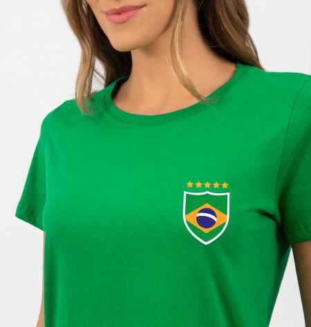 T-Shirt Meia Malha Com Brasão Do Brasil
