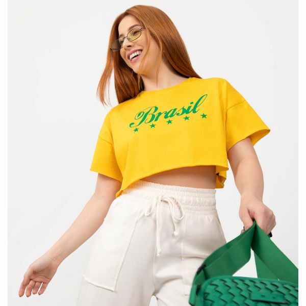 T-Shirt Cropped Brasil